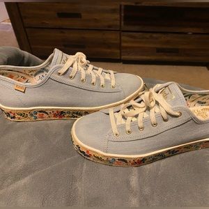 Keds Rifle Paper Co Embroidered Espadrille Sneaker Blue Floral